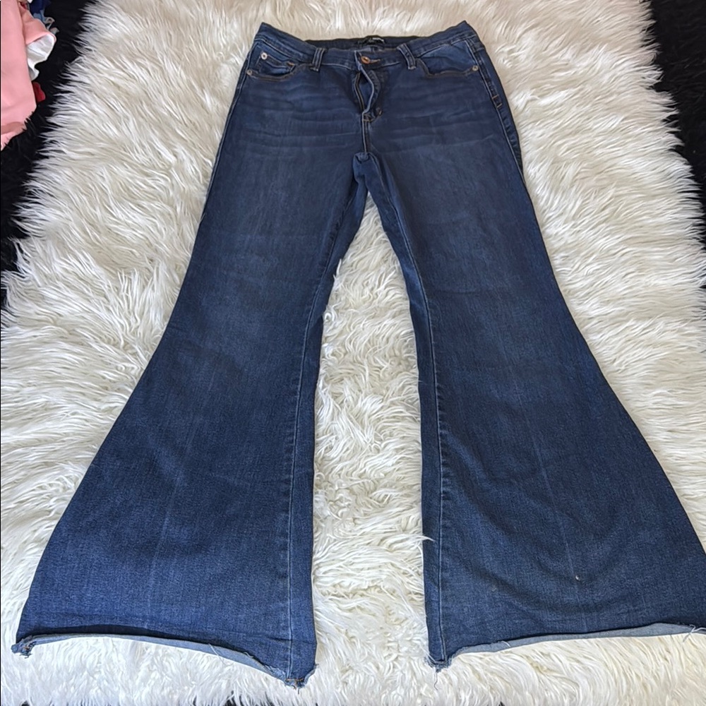 Fashion Nova Blue Flare Wide Leg Jeans